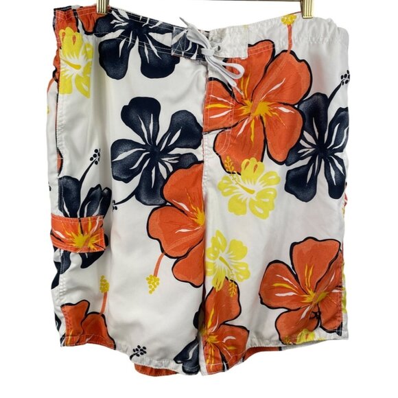 OP Ocean Pacific Hawaiian Board Shorts Mens XL (40-42) Swim Trunks Lined - Picture 1 of 9
